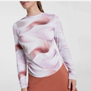 Calia Women's Abstract Pink Long Sleeve Top